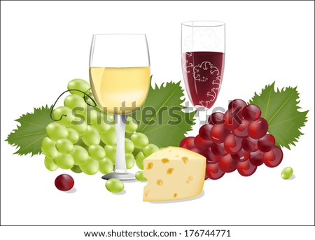 Stock Images similar to ID 135181514 - grape wine and cheese