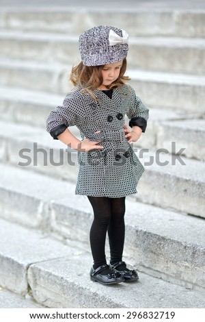 portrait of a beautiful fashion little girl