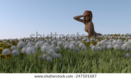 Смуглая девушка мастурбирует в поле