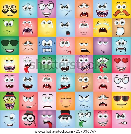 Set Cartoon Characters Happy Children Schoolchild Stock Vector 83995633 ...