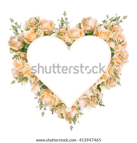 Heart Symbol Made Flovers Leaves On Stock Photo 384456448 - Shutterstock