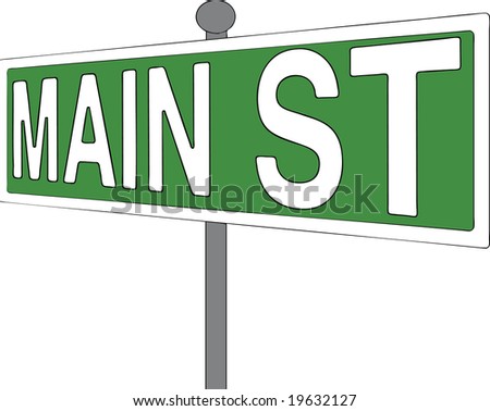 illustration of Main St sign - stock vector