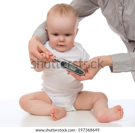 toddler blood on glucose test Baby Toddler Photo Prick Finger Stock Doctor Diabetes