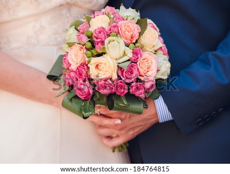 Purple Pink Flowers Roses On Wrist Stock Photo 53713444 - Shutterstock