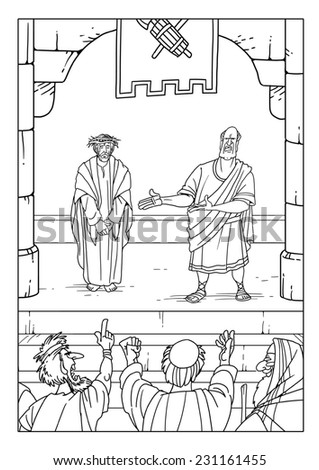 Parable Jesus Christ About Pharisee Publican Stock Illustration ...