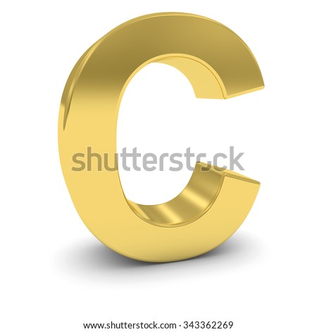 Letter C Gold Solid Alphabet There Stock Illustration 81442093 ...