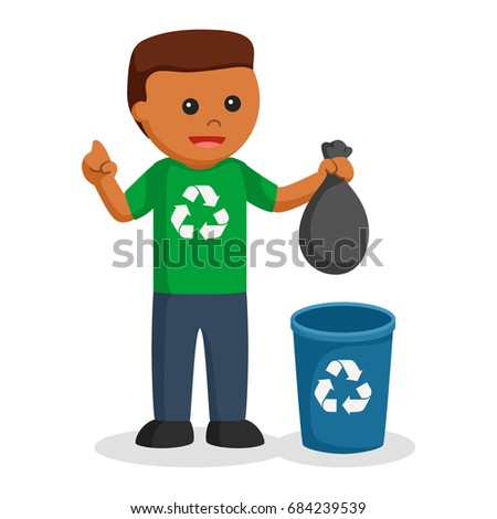 Children Collect Rubbish Recycling Illustration Kids Stock Vector ...