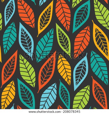 Ethnic Lined Colorful Leaves Abstract Vector Seamless Wallpaper Background Pattern Design Ethnic Lined Colorful Leaves Abstract Vector Seamless Wallpaper Background Pattern Design