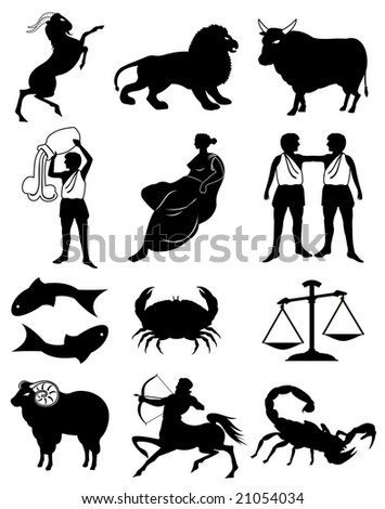 Zodiac Sign Black Silhouette Stock Illustration 21054034 - Shutterstock