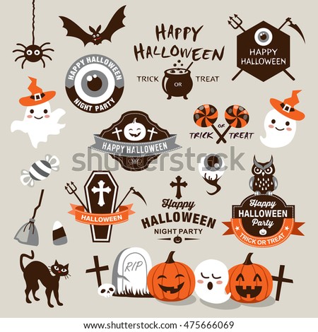 happy halloween design elements halloween design elements logos badges labels icons - Halloween Design happy halloween design elements halloween design elements logos badges labels icons - Halloween Design