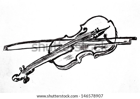 pen violin sketch Classical Stock Instrument Musical Pencil Violin Drawing