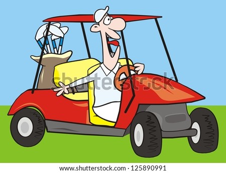 Christmas Ornament Santa Riding Golf Cart Stock Photo 19090210 ...