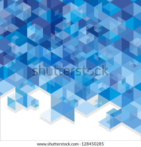 Blue abstraction, composed of blue bricks, different shades.