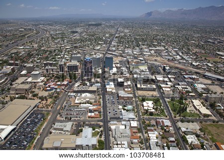 Low Level Aerial View Downtown Tucson Stock Photo 103708481 - Shutterstock