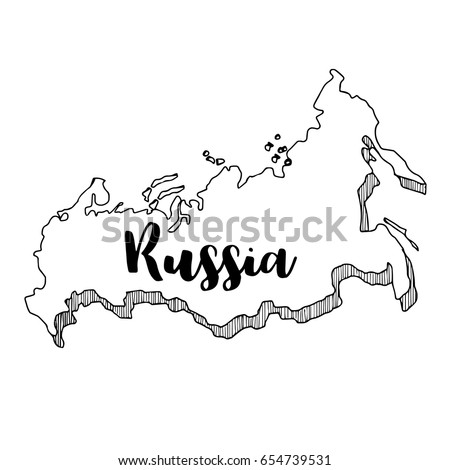 Download Hand Drawn Russia Map Vector Illustration Stock Vector 654739531 - Shutterstock