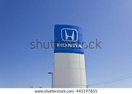 Indianapolis - Circa June 2016: Honda Motor Co. Logo and Sign. Honda Manufactures Among the Most Reliable Cars in the World II