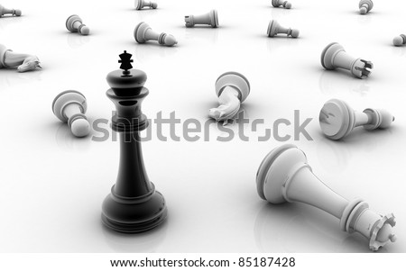 Chess king standing game over