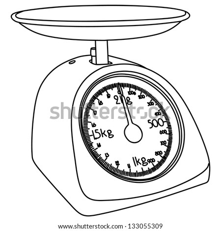 Kitchen Scale Vector Illustration Stock Vector 133055309 - Shutterstock