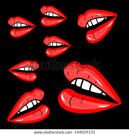 Cartoon Character Mouth Lips Sync Sound Stock Vector 492421030 ...