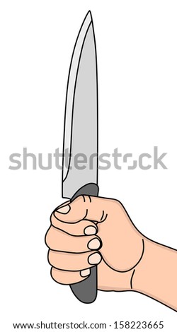 Hand Holding Knife Vector Illustration Stock Vector 158223665 ...