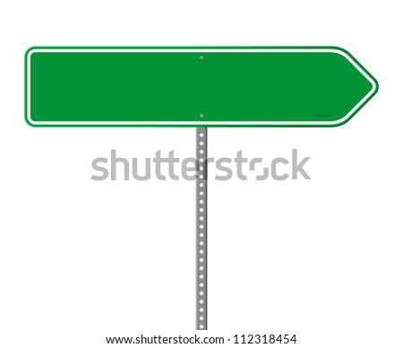 Empty Green Direction Sign Blank Roadsign Stock Vector 112318454 ...