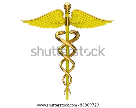Caduceus Medical Symbol On Red Heart Stock Illustration 98999030 ...