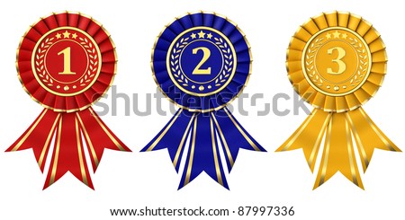 Ribbon Awards First Second Third Place Stock Illustration 87997336 ...