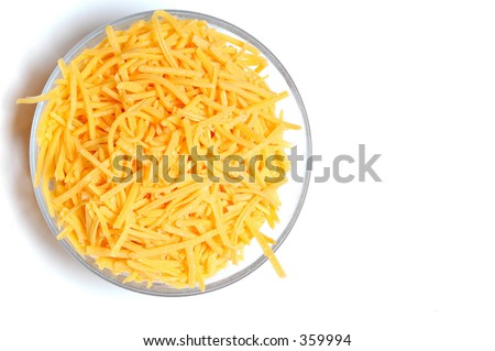 Shredded Cheddar Cheese Bowl On White Stock Photo 359989 - Shutterstock