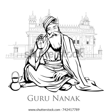 illustration of Happy Gurpurab, Guru Nanak Jayanti festival of Sikh celebration background