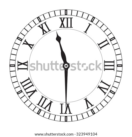 Roman Numeral Clock Vector Isolated On Stock Vector 323949104 ...