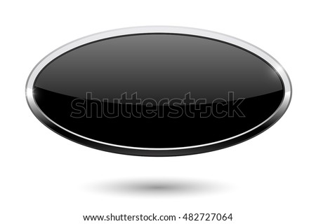 button oval vector Button Chrome Stock Web (Royalty Black Oval Icon Vector