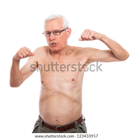 Angry Shirtless Man With Boxe Gloves Shouting Stock Image 