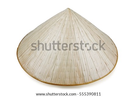 Vietnamese conical hat isolated on white, studio shot
