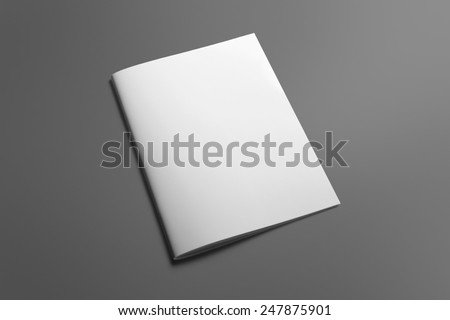 Blank Brochure magazine isolated on grey to replace your design