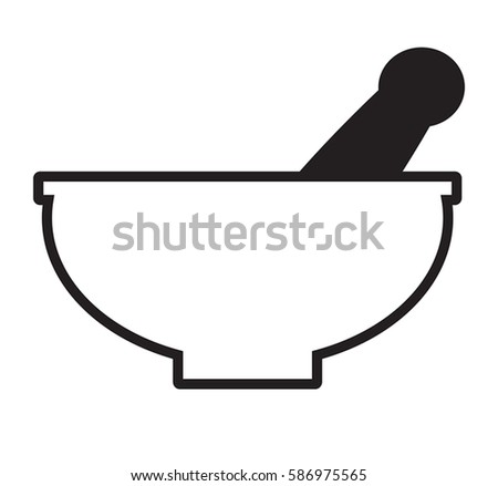 Mortar Pestle Pharmacy Flat Icon Apps Image Vectorielle 272462513