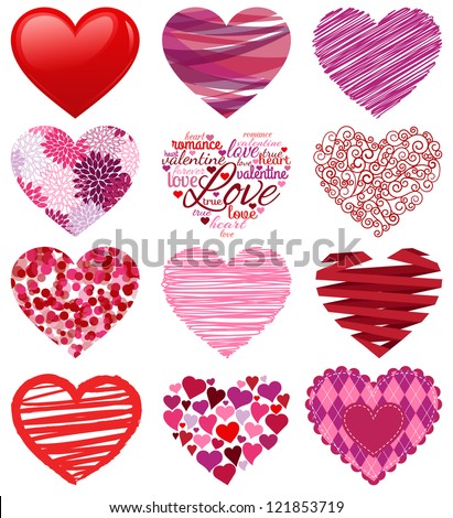 Vector Collection of Stylized Hearts
