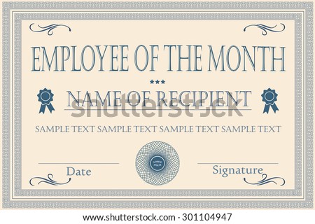 employee of the month certificate with photo