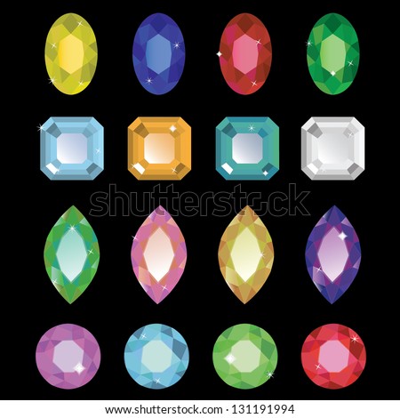 Vector Gemstone Illustration Stock Vector 131191994 - Shutterstock