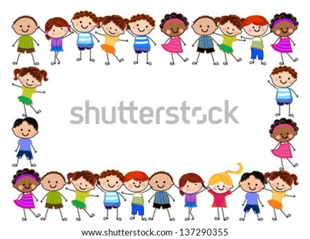 Frame Page Border Cute Kid Cartoon Stock Vector 250458559 - Shutterstock