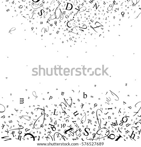 Abstract background of alphabet symbols. World book and copyright day. International Day of writer. International Day of the Book. World Book Day. Studying and learning concept. Illustration.