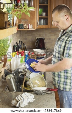 Kitchen Sink With Clean Dishes man washing dirty dishes kitchen sink stock photo 288417866 Kitchen Sink With Clean Dishes man washing dirty dishes kitchen sink stock photo 288417866