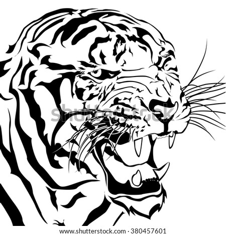 Vector Cartoon Clip Art Illustration Tiger Stock Vector 401403058