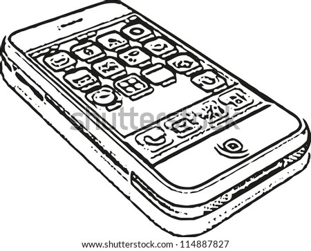 Cell Phone Sketch Vector Illustration Stock Vector 114887827 - Shutterstock