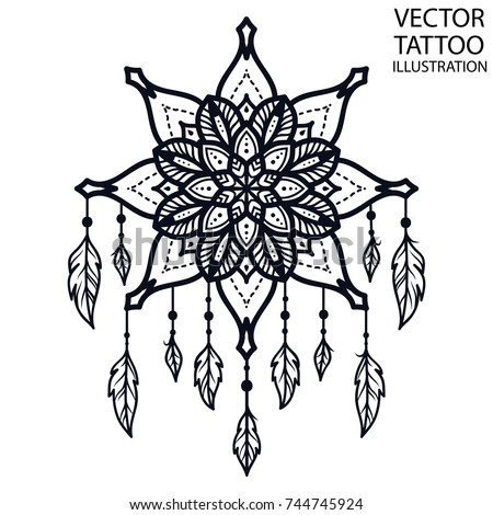 Tattoo Shoulder Waist Blade Forearm Stock Vector 744745924