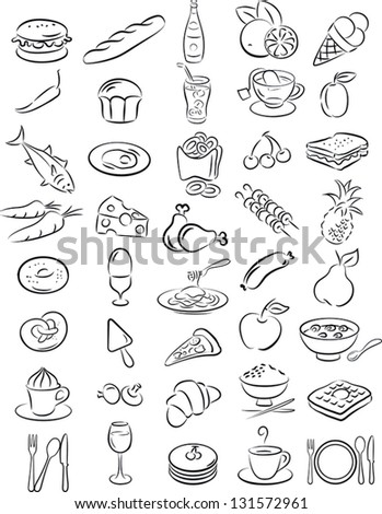Vector Black Food Icon Set On 스톡 벡터 151274417 - Shutterstock