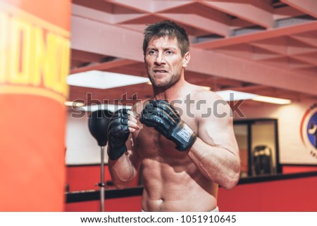 Moorsel, Aalst, Belgium - October 13, 2012 - professional Belgian stuntman Olivier Bisback on training for the next movie