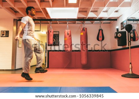 Aalst, Belgium - October 13, 2012: professional stuntman O.B. on training for the next movie