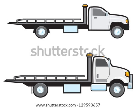 Two Different Types Common American Flatbed Stock Vector ...