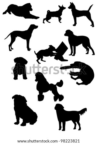 Dog Silhouettes Eps 8 Vector Grouped Stock Vector 130098632 - Shutterstock