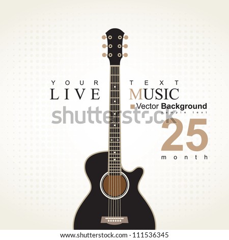 banner with an acoustic guitar on a beige background